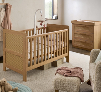 Mamas & Papas Esna Furniture Range Rattan Cot Bed & Dresser
